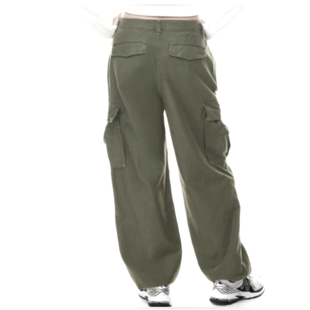 TNA Aritzia Supply Cargo Pants Green Baggy Wide Leg Women Size 6 109818 - Picture 5 of 13